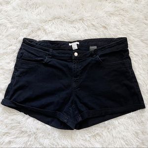 H&M Black Denim Shorts Size 16